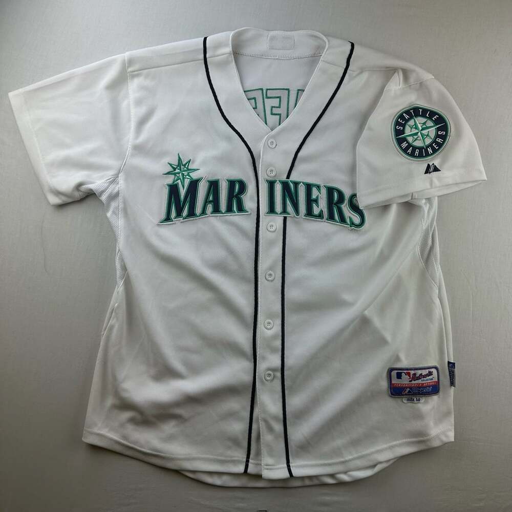 Majestic Seattle Mariners Ken Griffey Jr. Jersey Size 50 White